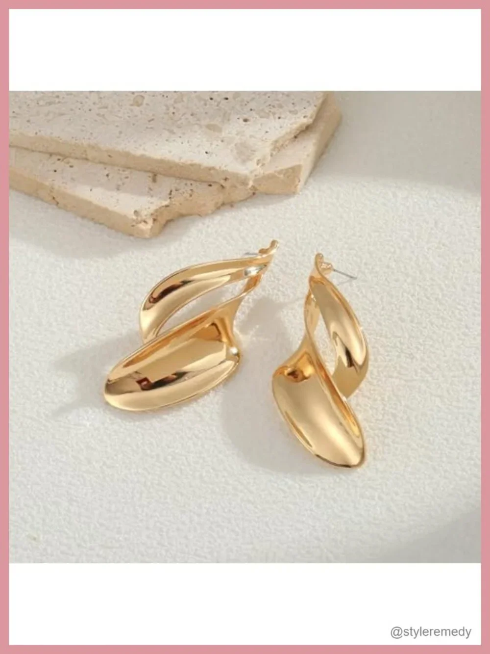 Chunky Gold Plated Statement Drop Dangle Earrings, Hypoallergenic Metal